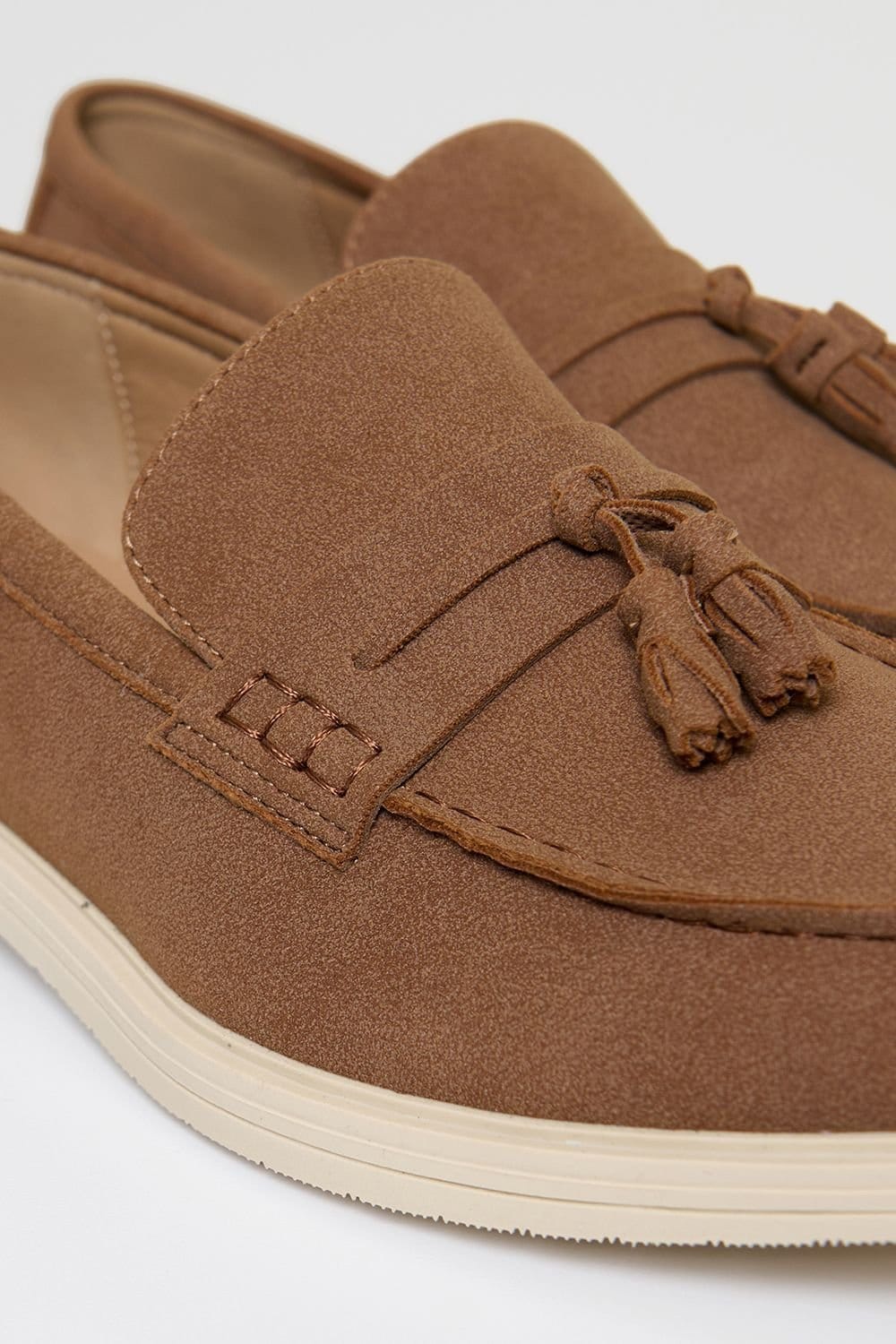Threadbare threadbare Men's Faux Suede Tassel Loafers in Taupe - 4