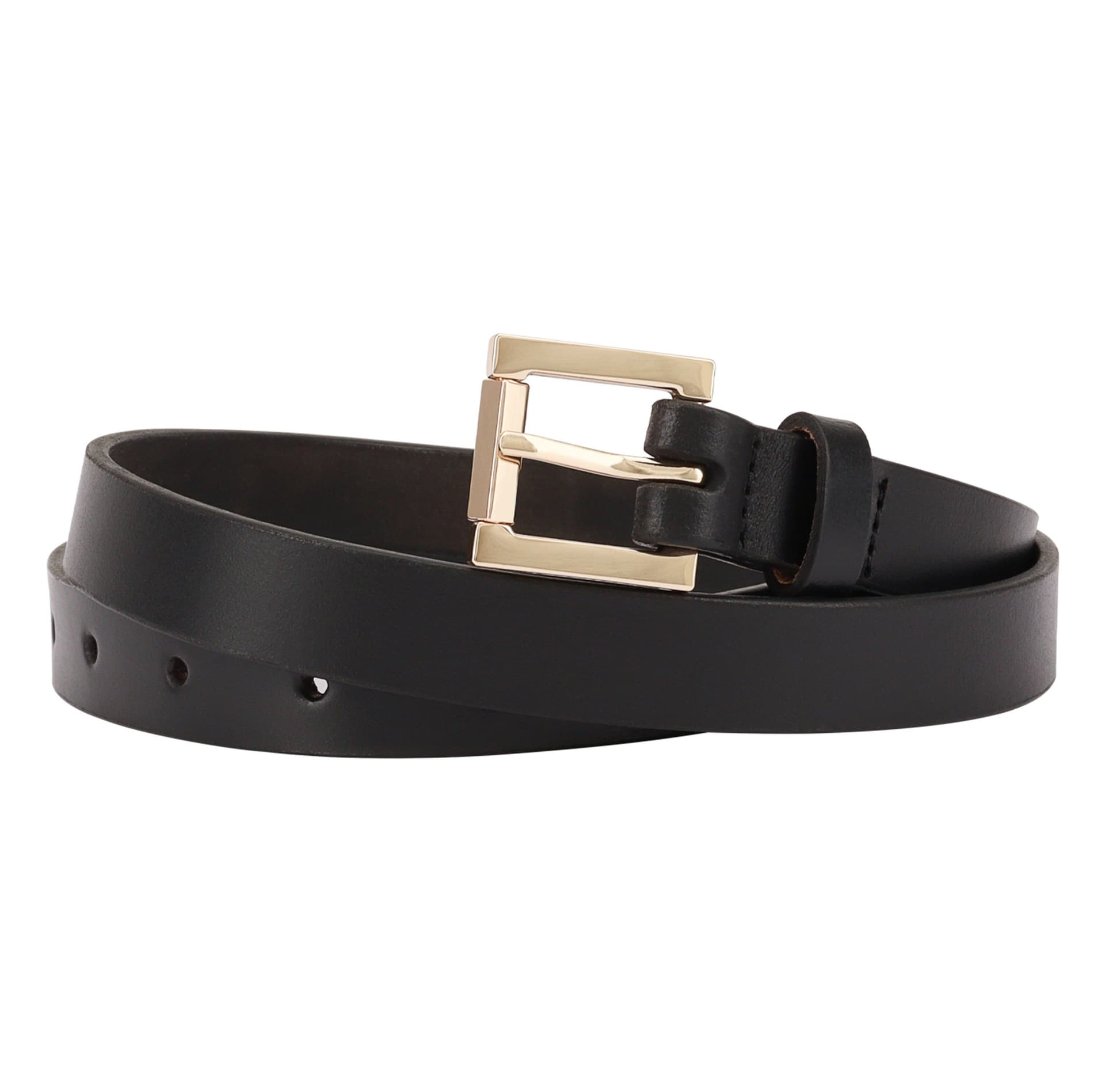 Paul Costelloe Paul Costelloe Women's Bess Leather Belt in Jet Black