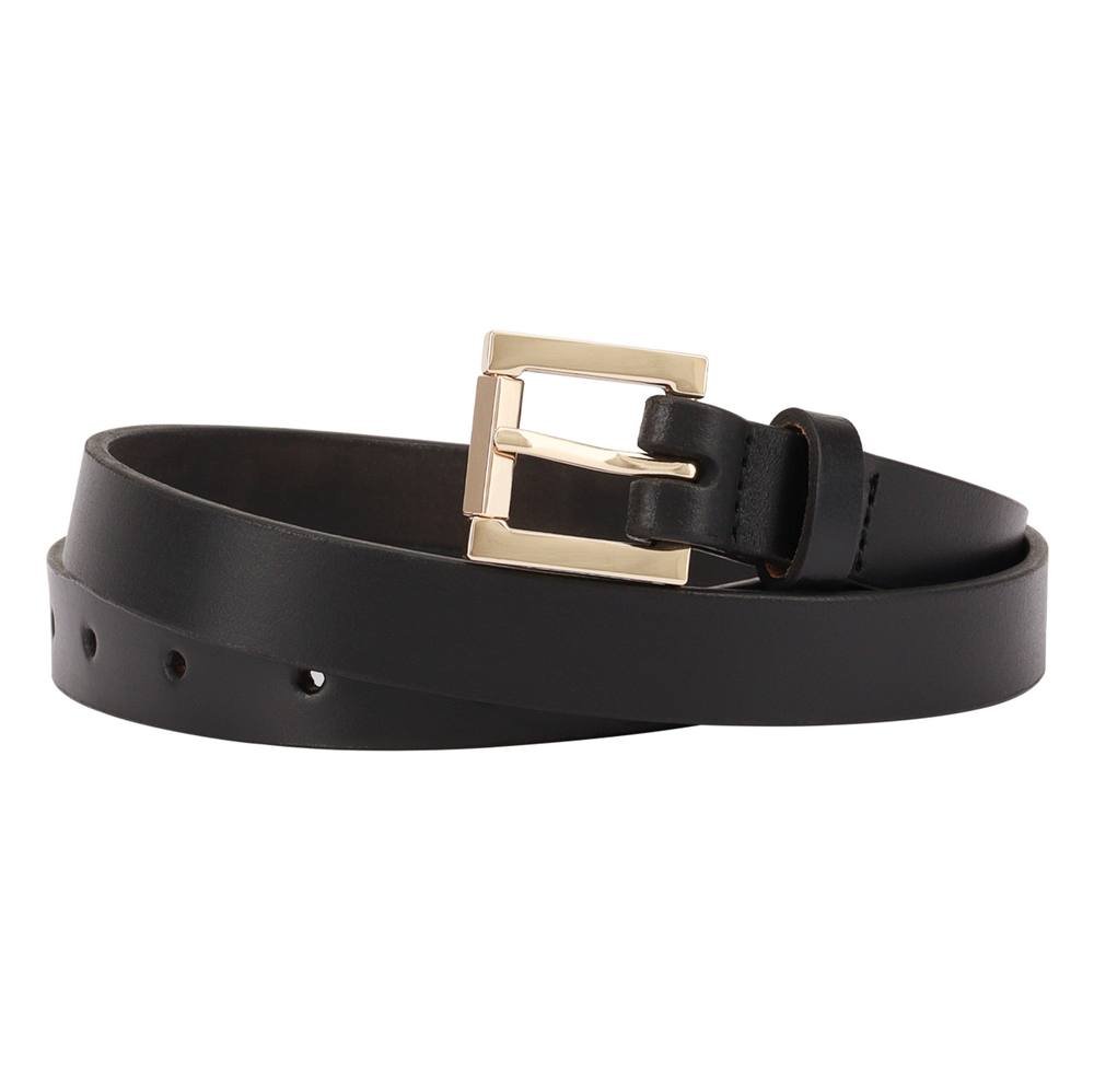 Paul Costelloe Paul Costelloe Women's Bess Leather Belt in Jet Black - 2