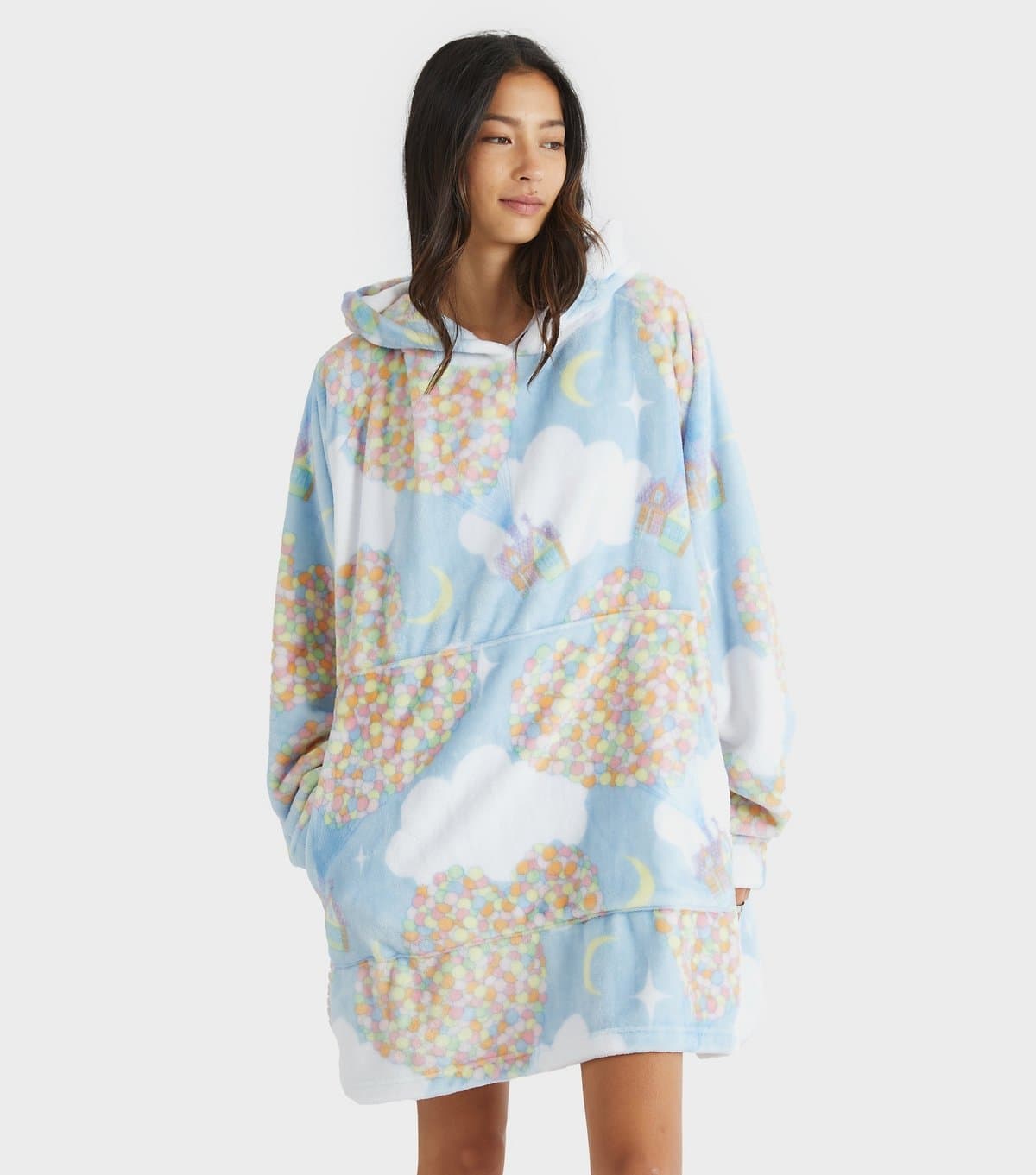 Skinnydip Women's Light Blue Up House Fleece Blanket Hoodie Skinnydip New Look