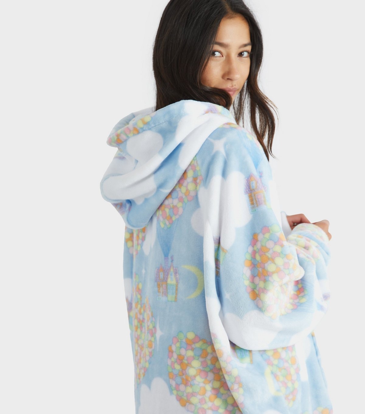 Skinnydip Women's Light Blue Up House Fleece Blanket Hoodie Skinnydip New Look - 3