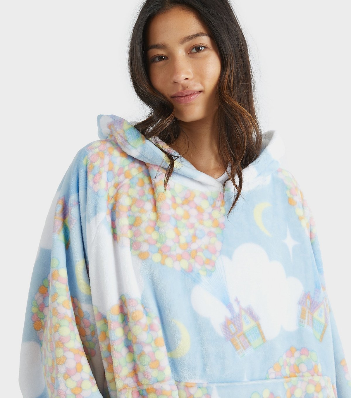 Skinnydip Women's Light Blue Up House Fleece Blanket Hoodie Skinnydip New Look - 4