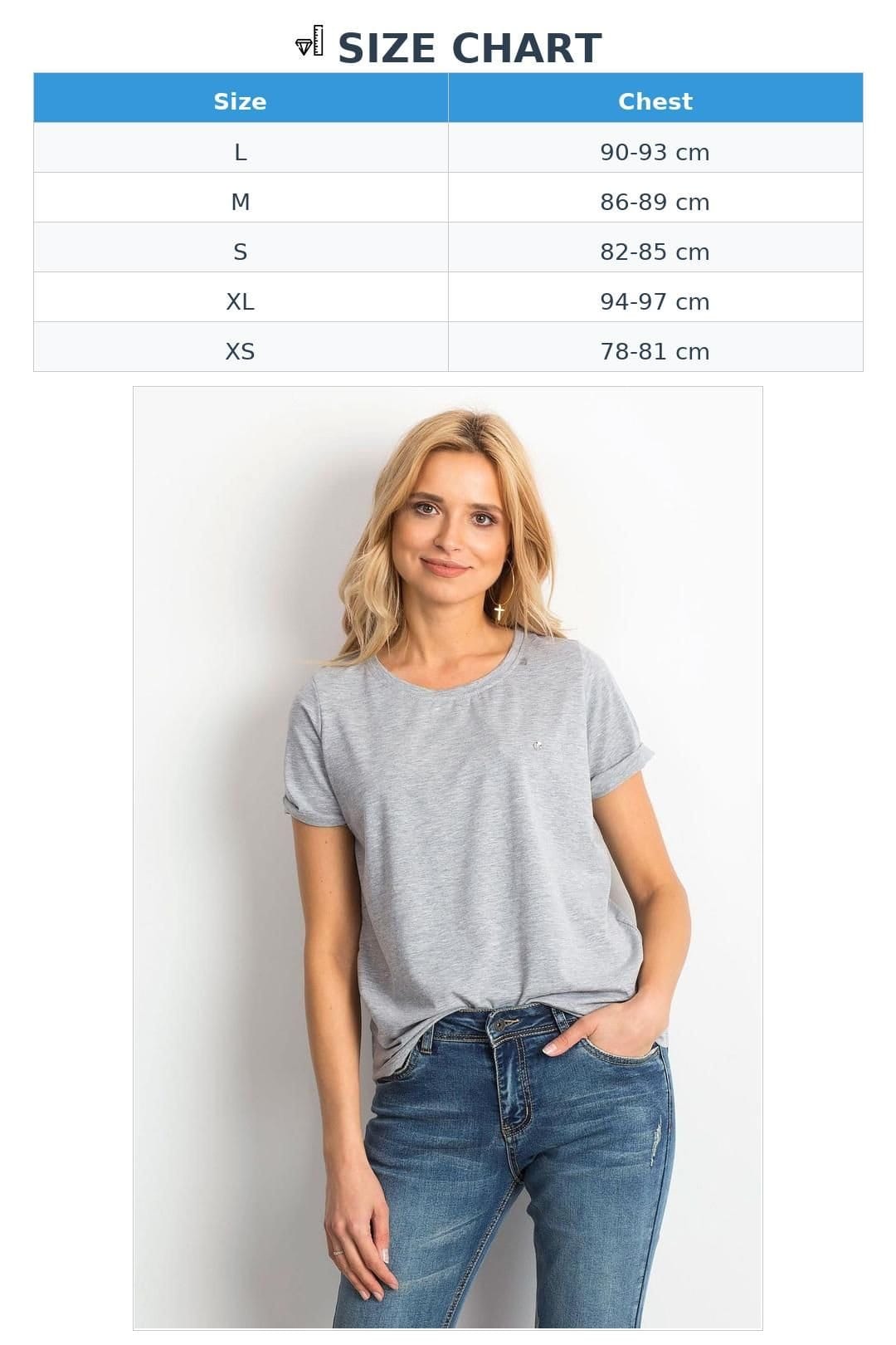 Love Lace Love Lace Women's Short Sleeve Cotton T-Shirt Round Neck in Grey - 4