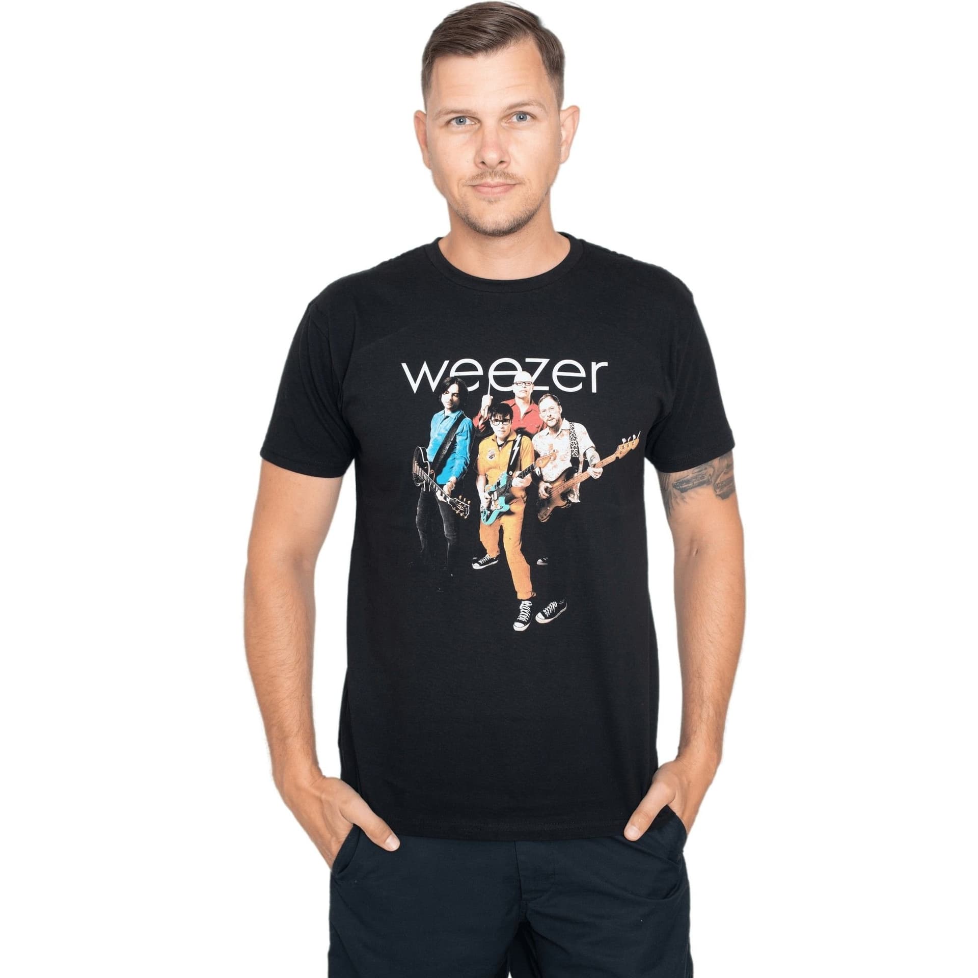 Weezer Weezer Men's Band Cotton T-Shirt in Black