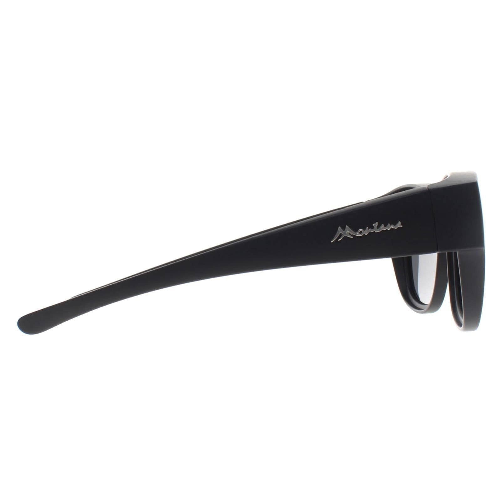 montana montana Men's Square Matte Black Smoke Polarized FO7 Fit Over Glasses Sunglasses - 4