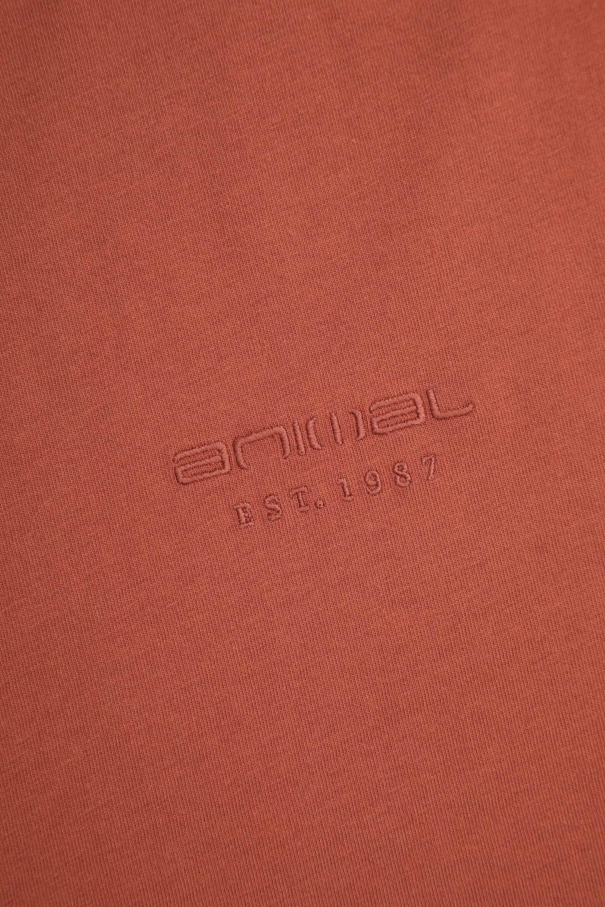 Animal Animal Men's 'Icon' Logo Print Lightweight Cotton Relaxed Fit Casual T-Shirt in Terracotta - 4