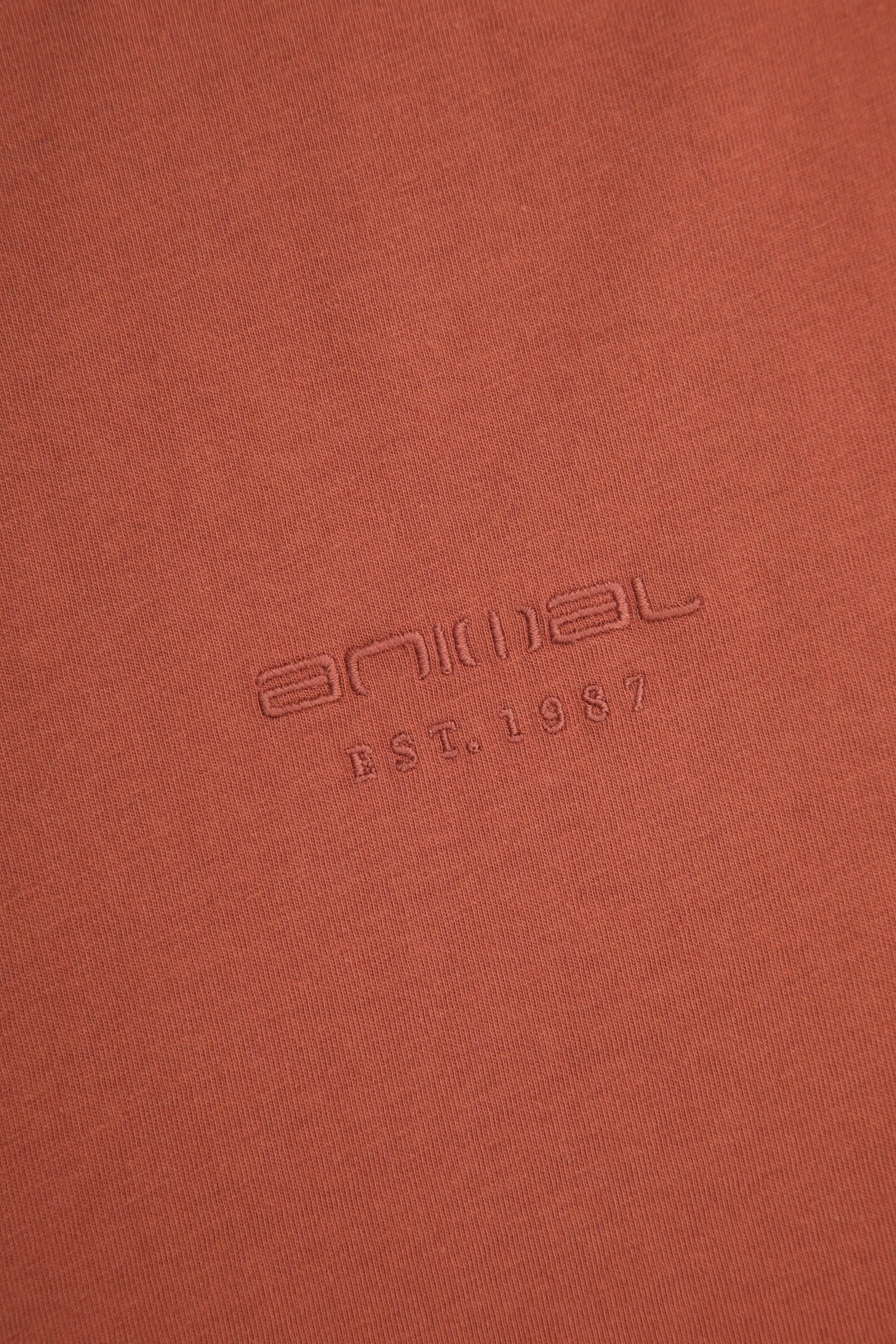 Animal Animal Men's 'Icon' Logo Print Lightweight Cotton Relaxed Fit Casual T-Shirt in Terracotta - 4