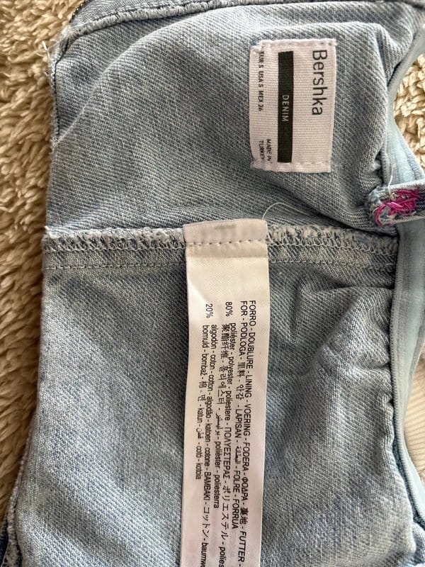 Bershka Light Blue Denim Crop Top