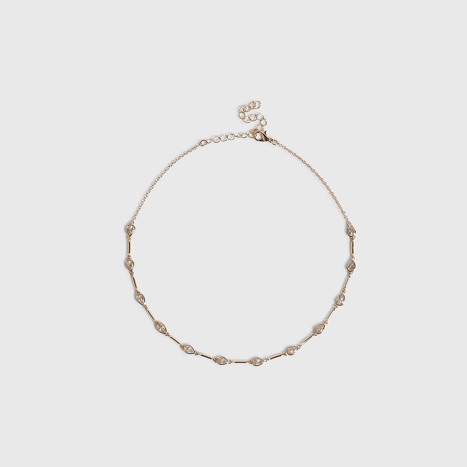 River Island River Island Womens Gold Diamond Simulant Teardrop Necklace