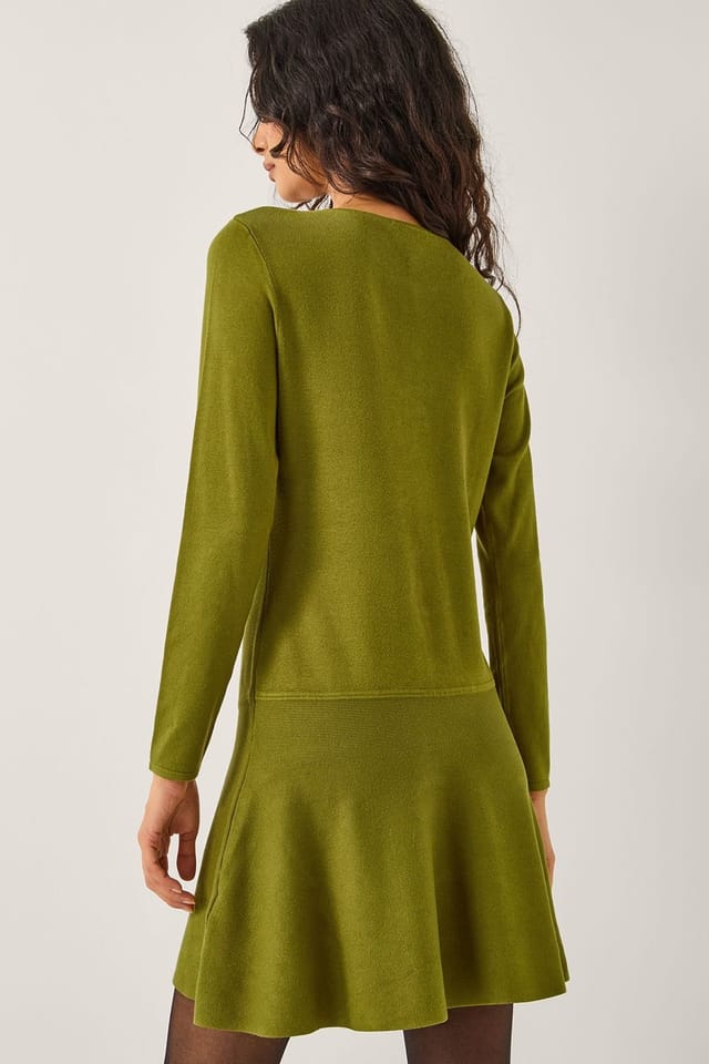 Monsoon Monsoon Women's Bayle Bow Knit Mini Dress Green - 2