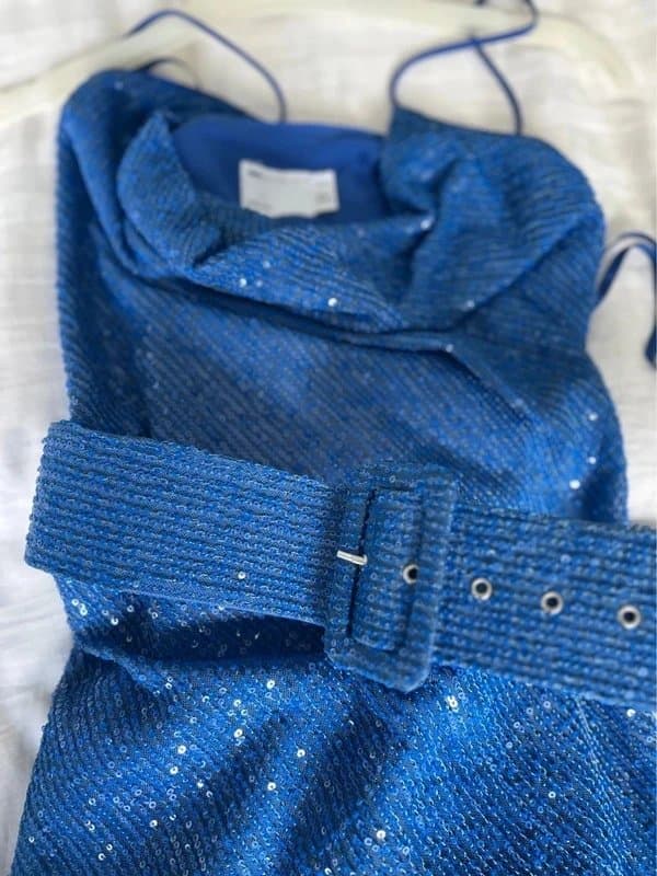 ASOS ASOS Blue sparkle party dress size 12 petite