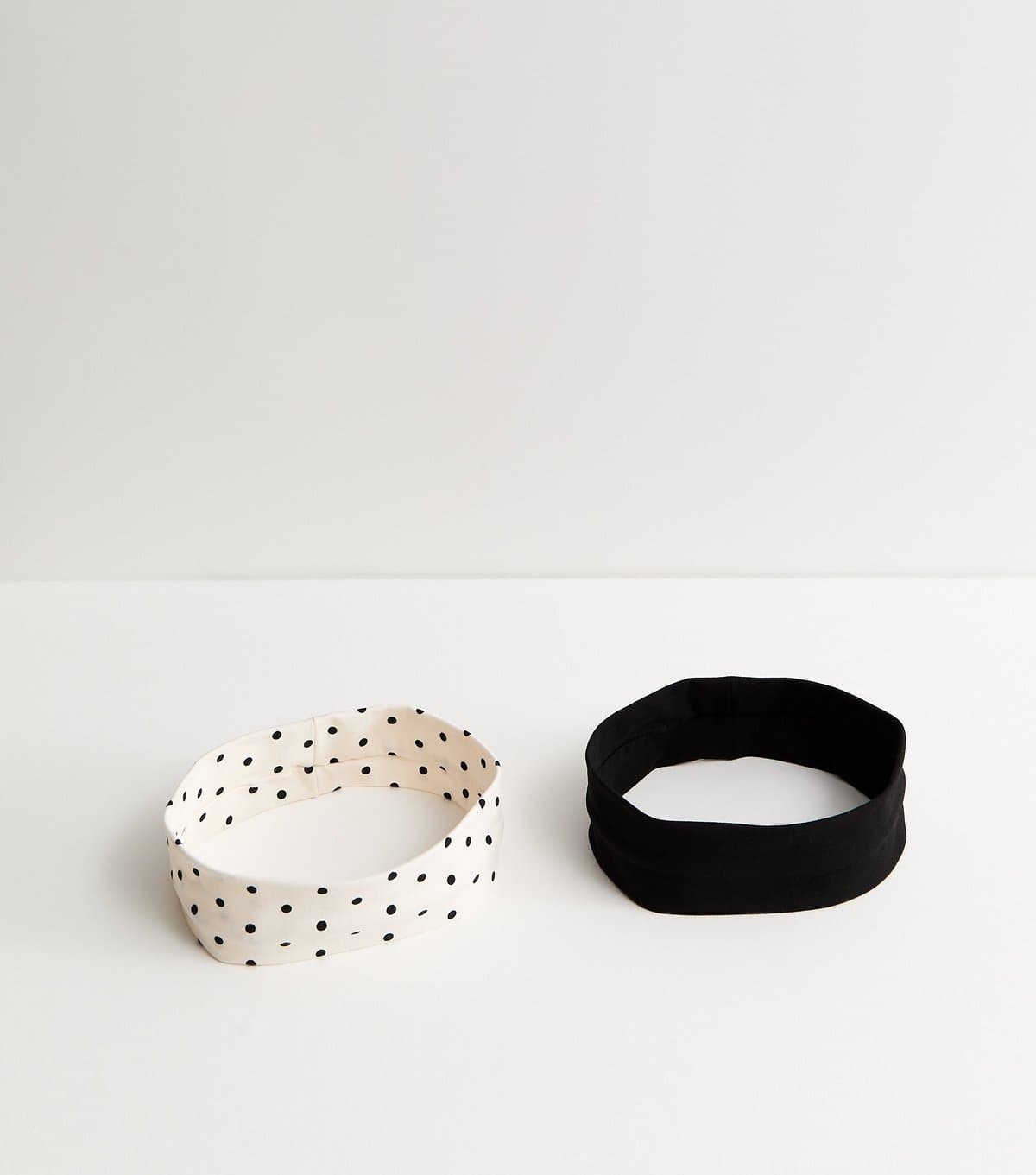 New Look Pack of 2 Black Stretchy Polka Dot Headbands New Look
