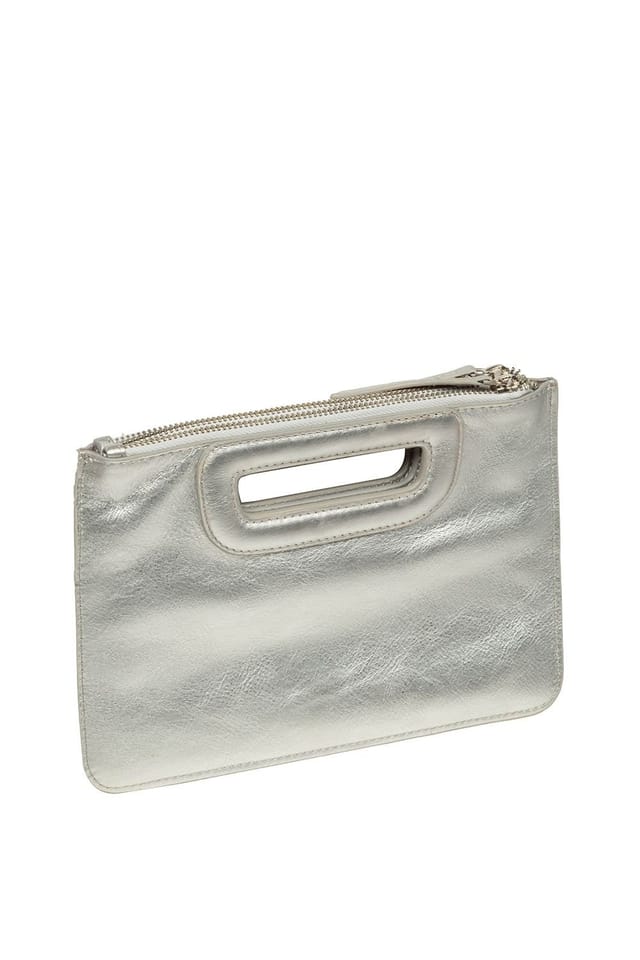 Pure Luxuries London Pure Luxuries London Women's 'Guinevere' Leather Clutch Bag in Silver - 2