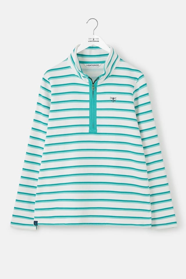 Lighthouse Clothing Lighthouse Clothing Women's Shore Sweatshirt Cotton Funnel Neck Jersey in White - 2