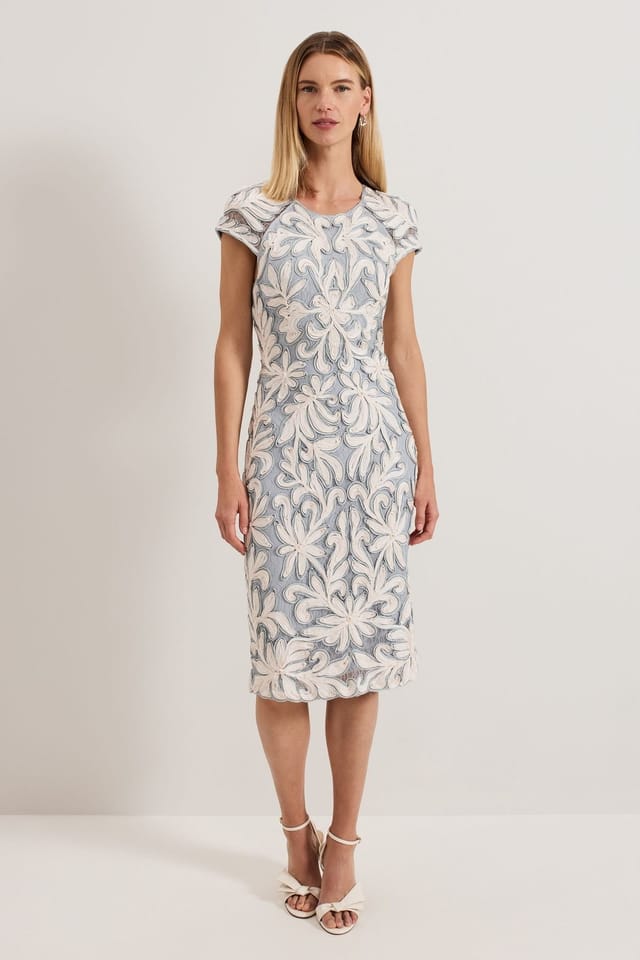 Phase Eight Phase Eight Women's Karima Tapework Midi Dress in Cream - 3