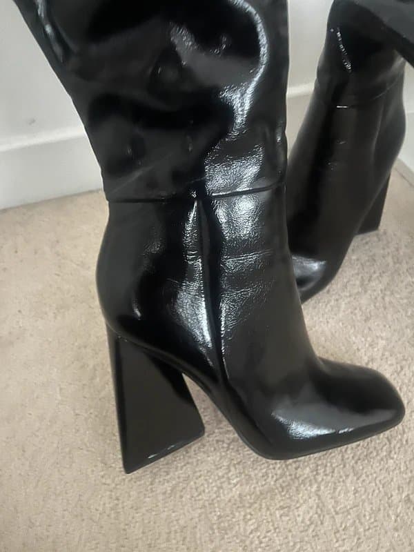 ASOS black leather hight heel boots