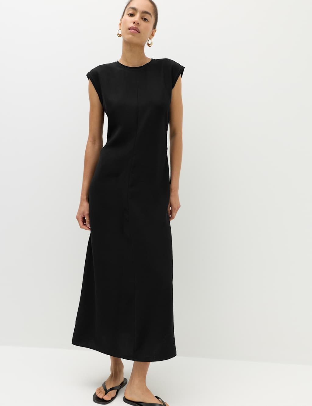 Marks & Spencer M&S Cinched Midi Column Dress Black