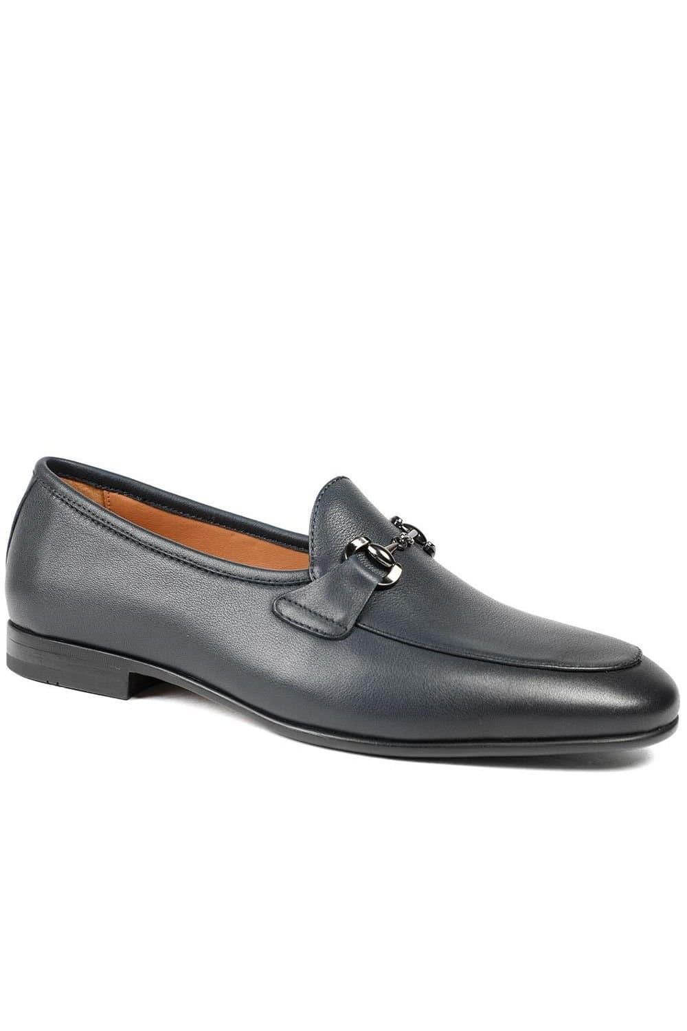 Jones Bootmaker Jones Bootmaker Navy Leather Slip-On Loafers