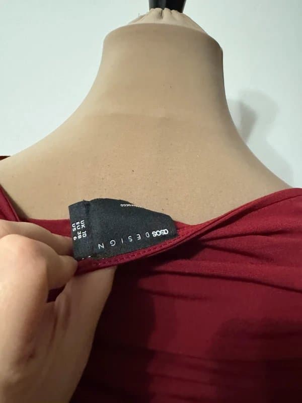 ASOS Design wine cherry burgundy slinky elevated basic vest top sleeveless size 10