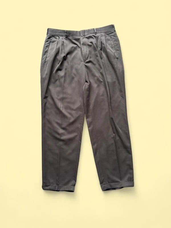 Van Heusen Van Heusen Black Pleated Pants Size 38×32 - 1
