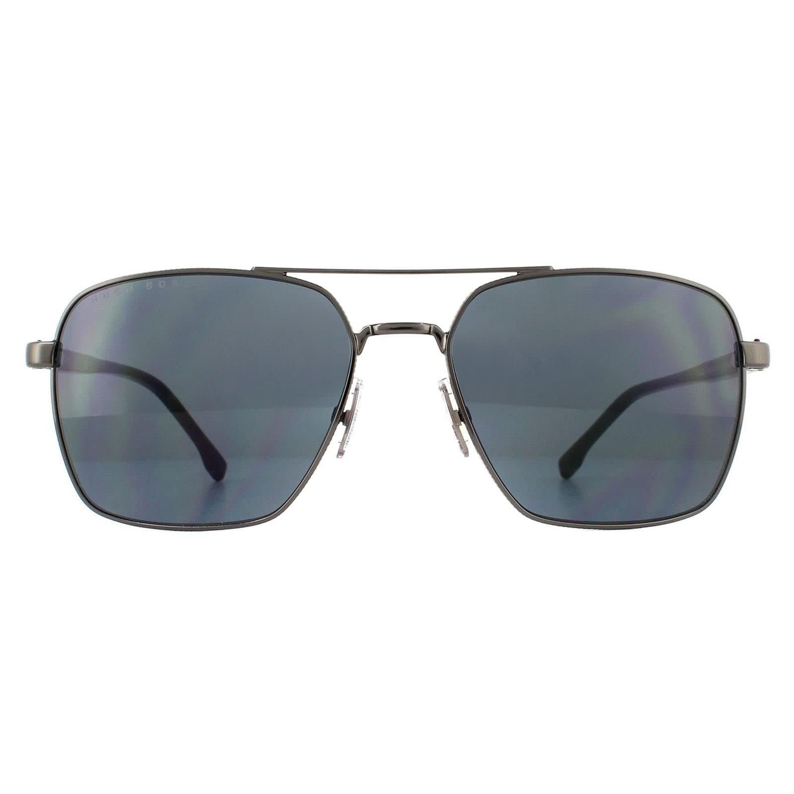 Hugo Boss Hugo Boss Men's Aviator Dark Ruthenium Black Grey BOSS 1045/S