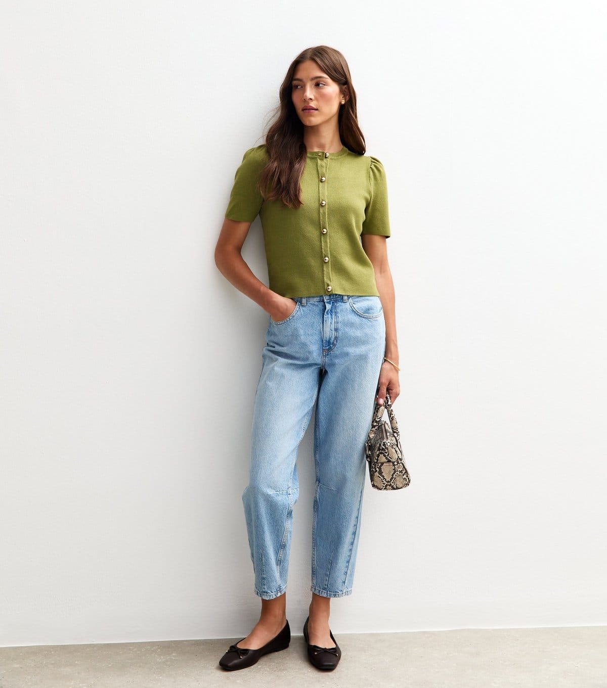 New Look Women's Green Short Sleeve Crew Neck Cardigan New Look - 4