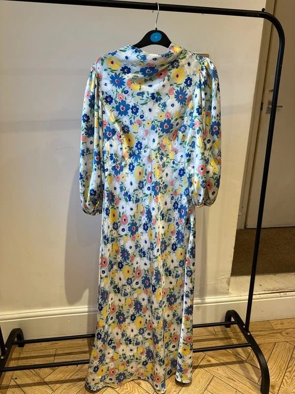 ASOS Design ASOS design blue and pink floral midi dress