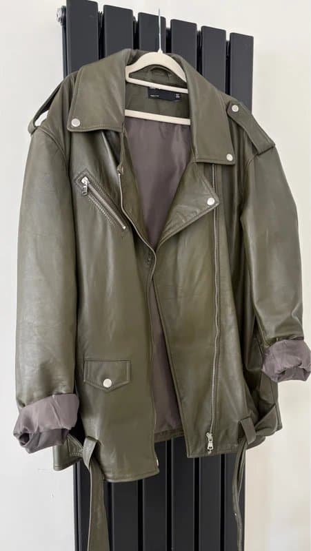 ASOS ASOS khaki leather jacket 12