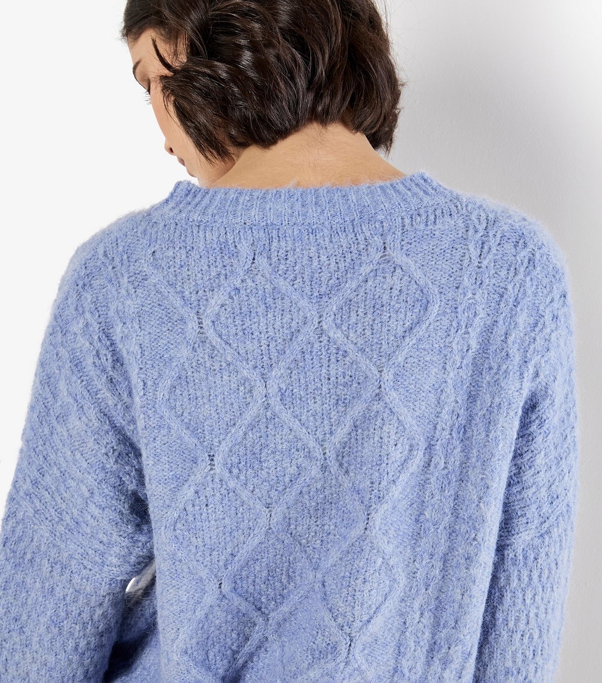 Apricot Women's Pale Blue Cable Knit Sequin Panel Jumper Apricot New Look - 3