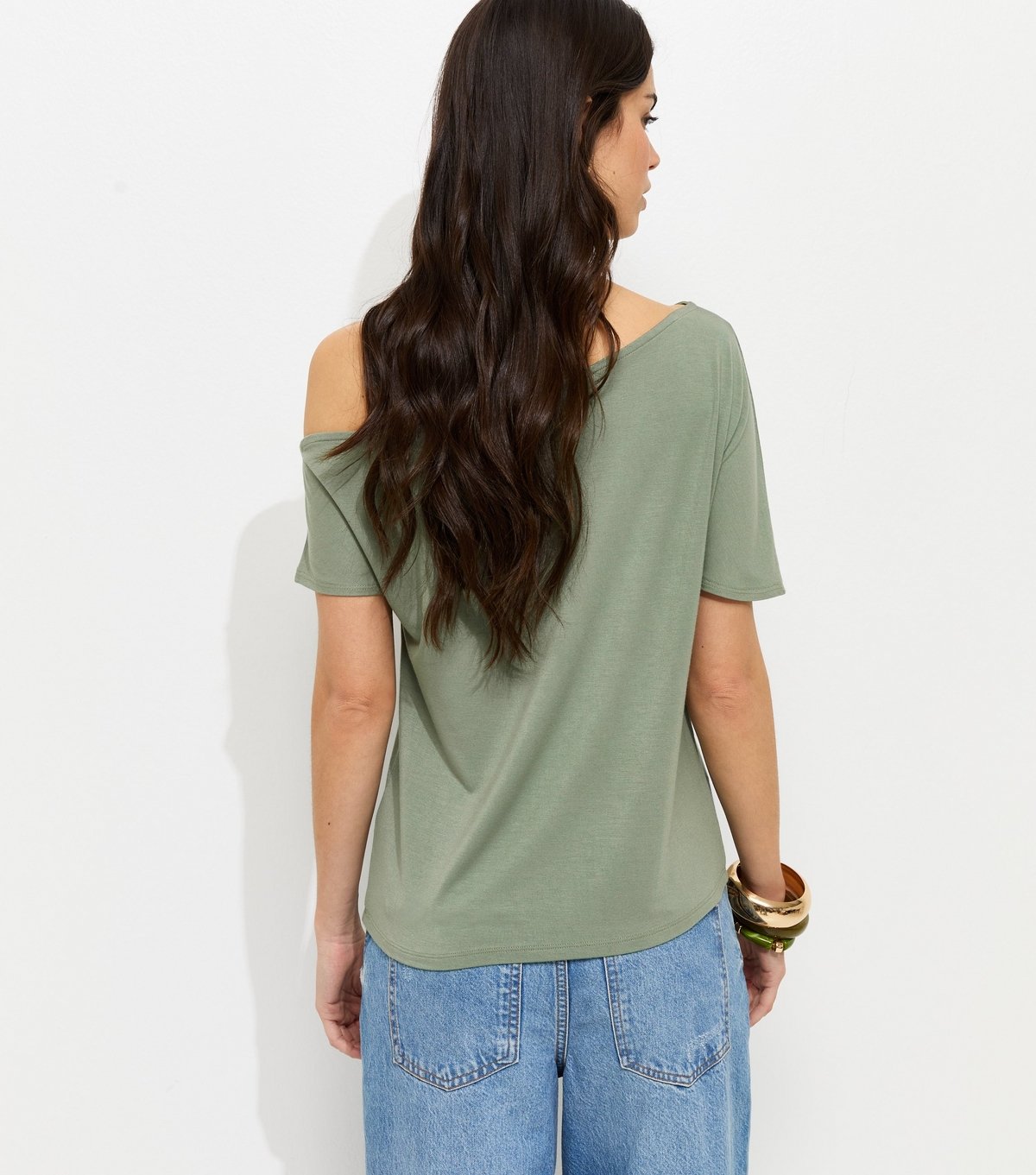 New Look Women's Khaki Jersey Off The Shoulder Top New Look - 4