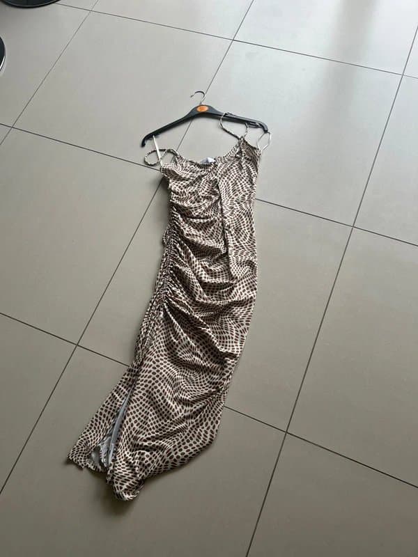 Bershka Brown and cream Bershka midi dress