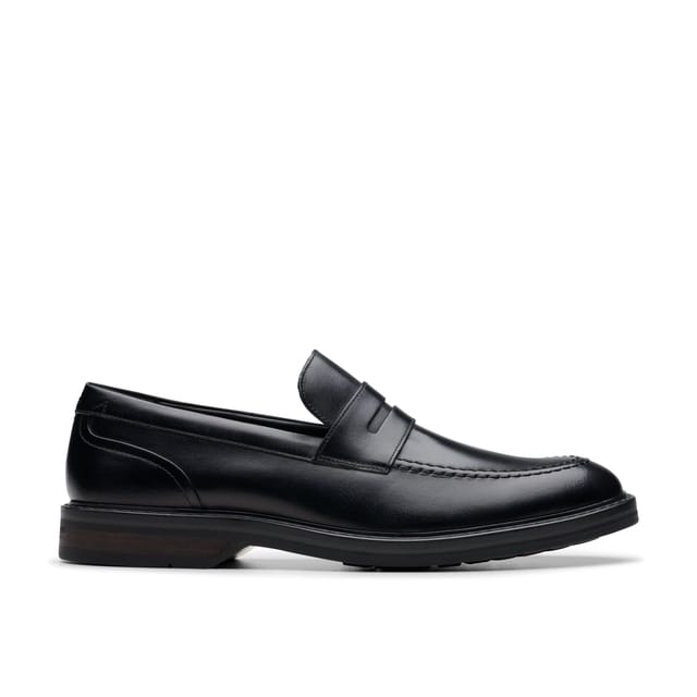 Clarks Clarks Men's Aldwin Step Loafer Black Leather Loafers, Slip Ons - 2
