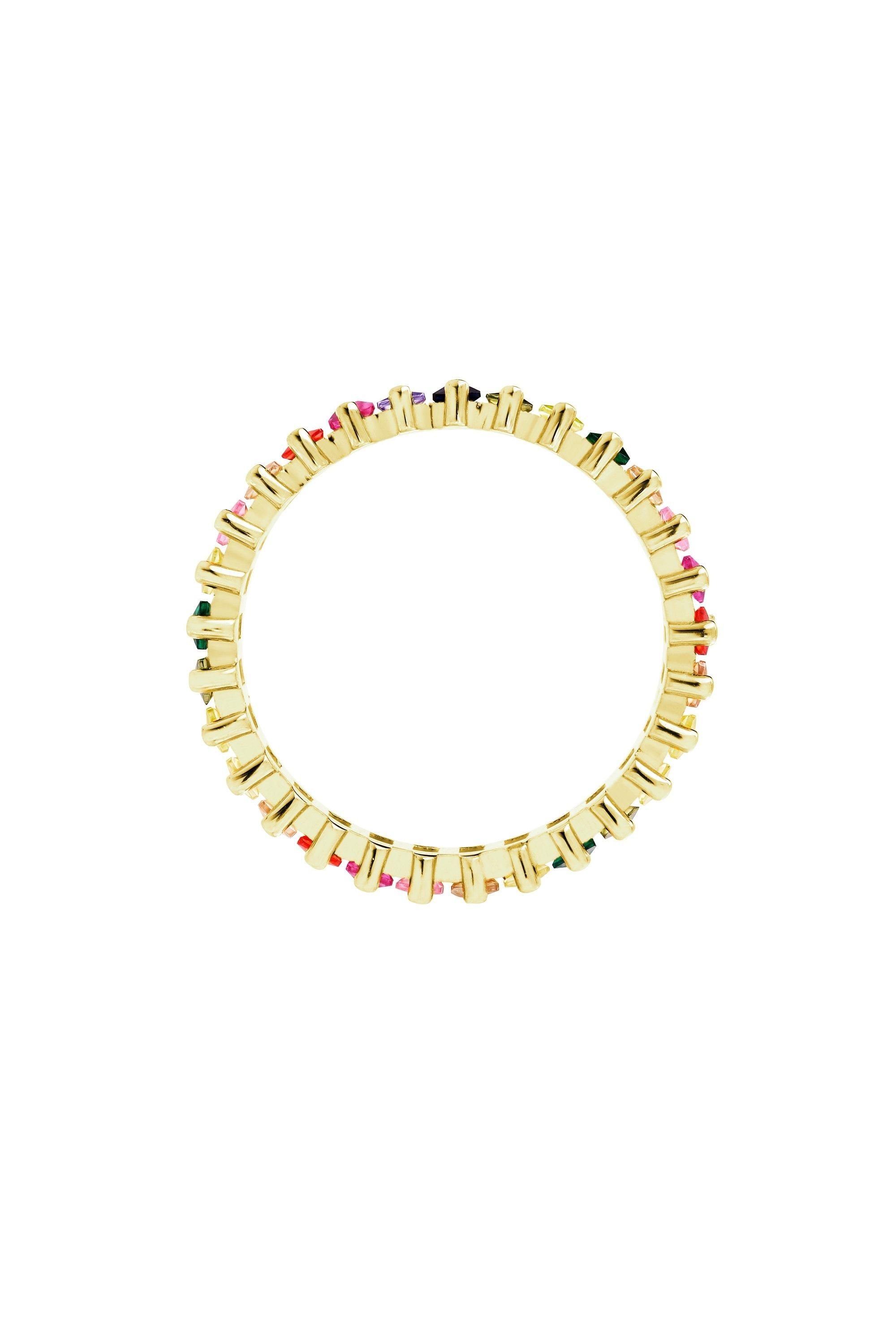 The Fine Collective The Fine Collective Women's Multi-Colour Cubic Zirconia Band Ring in Gold - 4