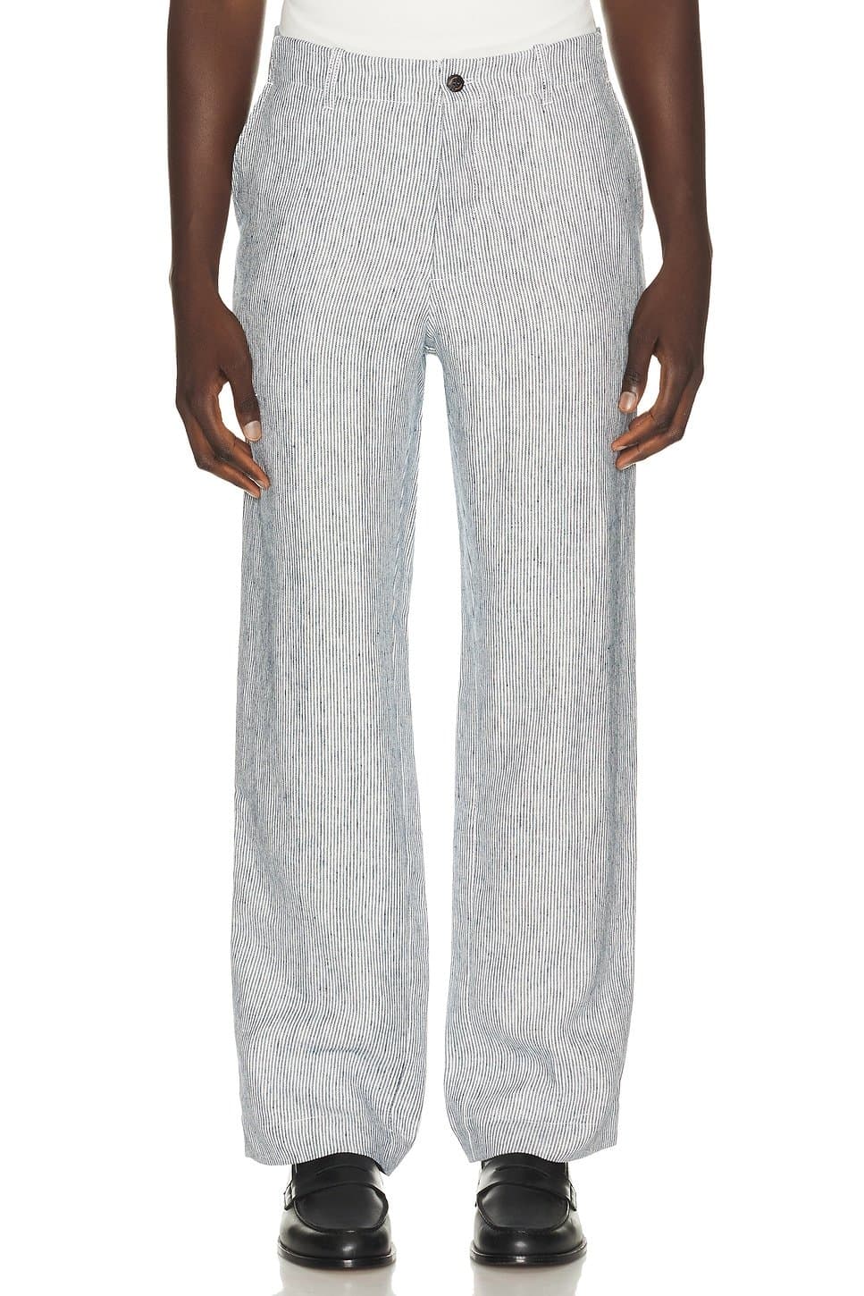 revolve Revolve Navy Stripe Linen Trousers