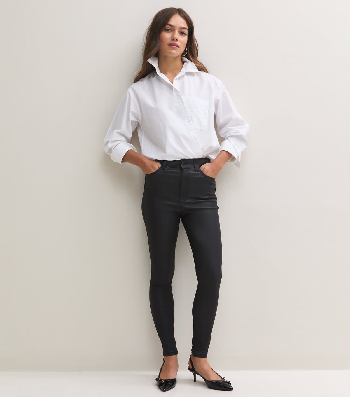 New Look Women's Petite Black Coated Lift & Shape Jenna Jeans New Look