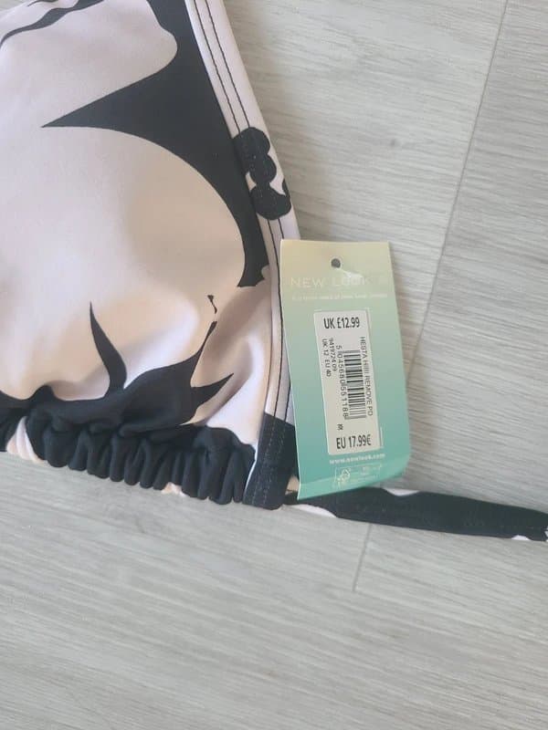 New Look New Look Black Hibiscus Print Triangle Bikini Set
