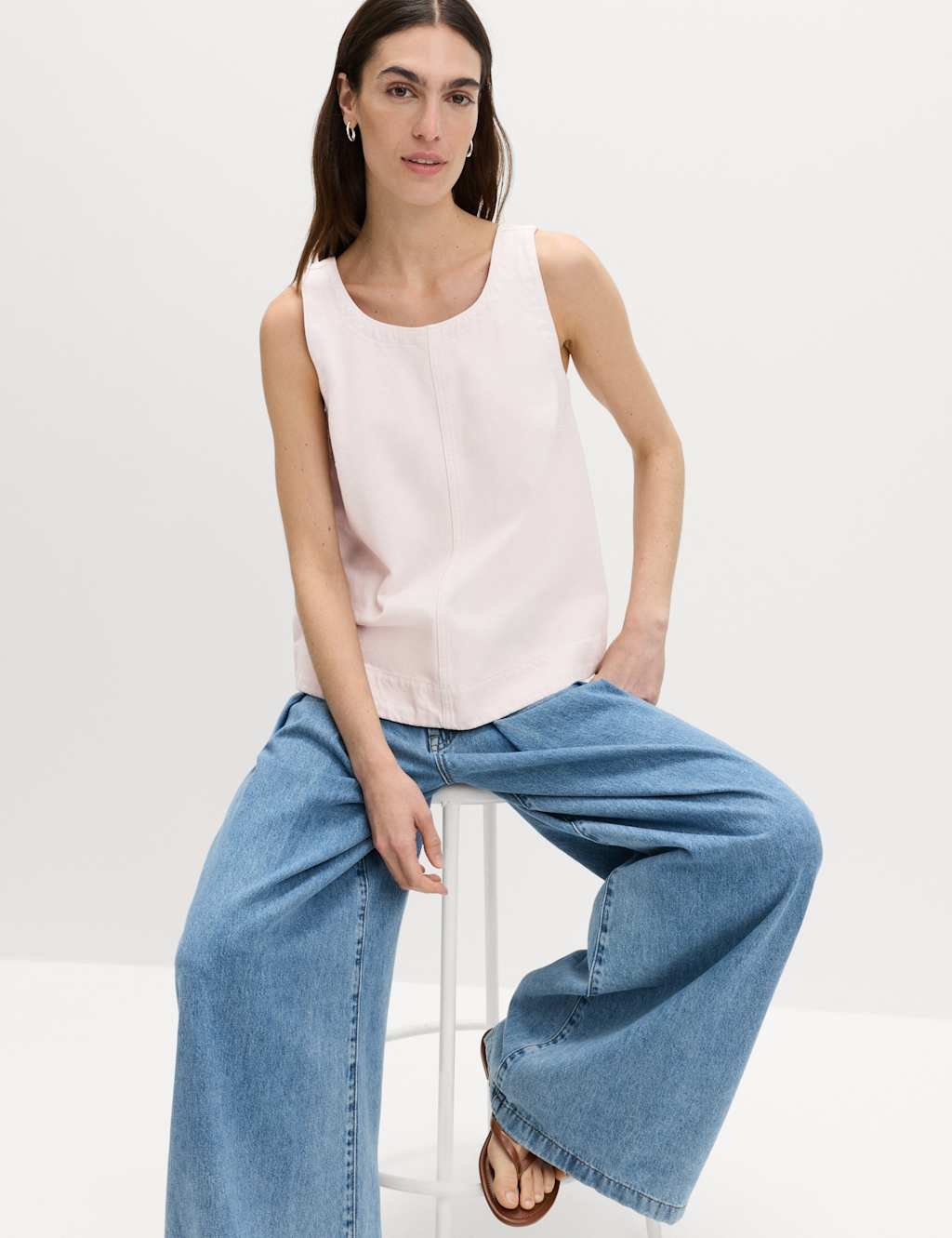 Marks & Spencer M&S Denim Tank Top Peach - 4