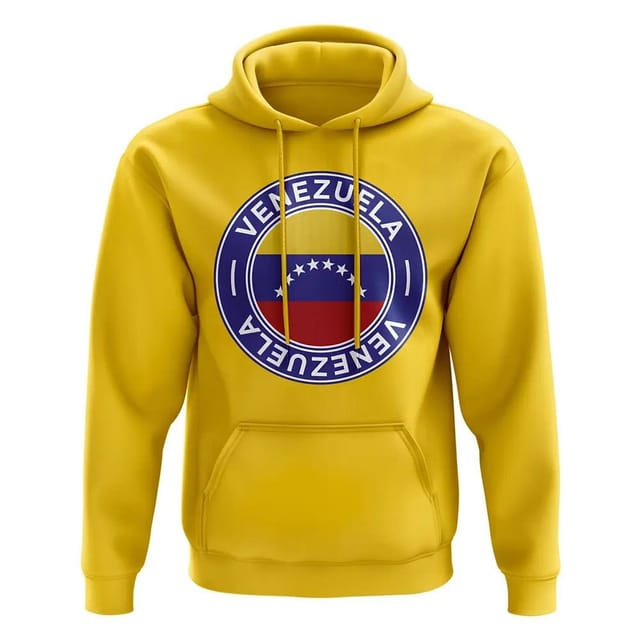 Venezuela Venezuela Men's Mens Football Badge Hoodie in Yellow - 2