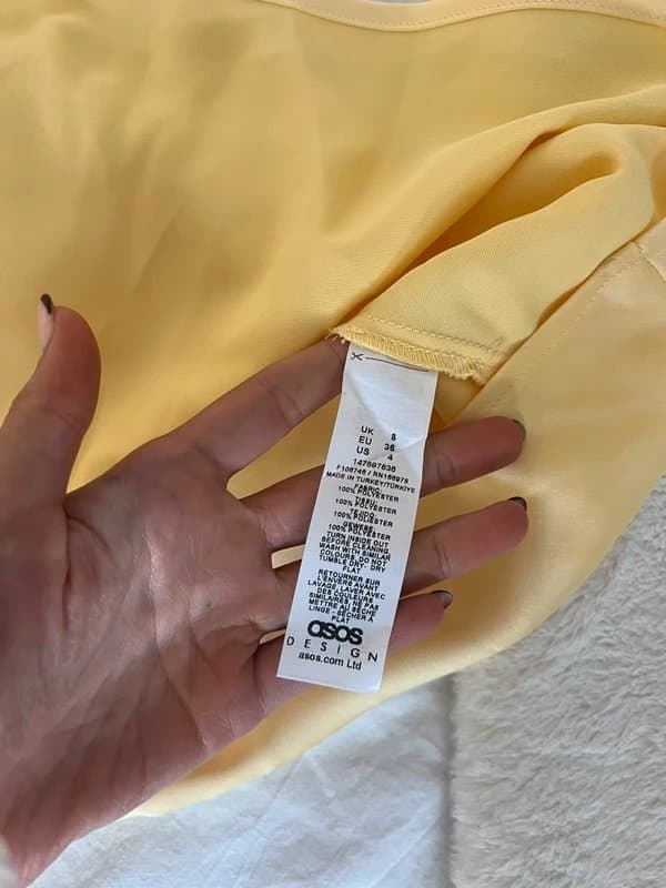 ASOS Asymmetrical ASOS yellow mini dress