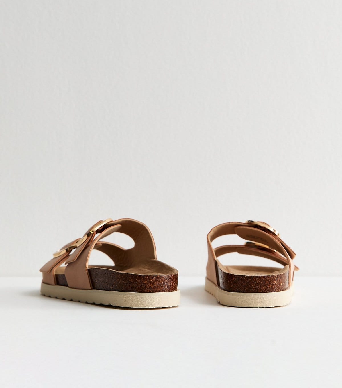 New Look Women's Light Pink Cork Sole Double Strap Mule Sandals Vegan New Look - 4