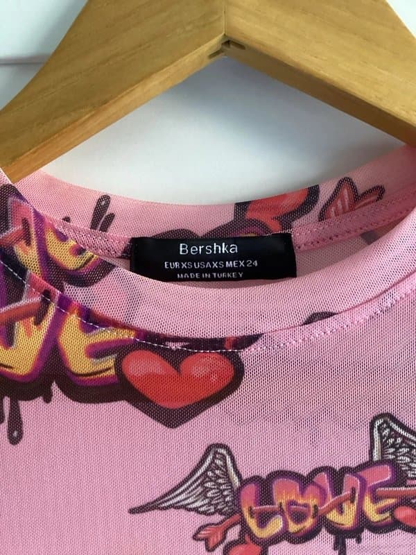 Bershka Bershka pink tulle mesh top