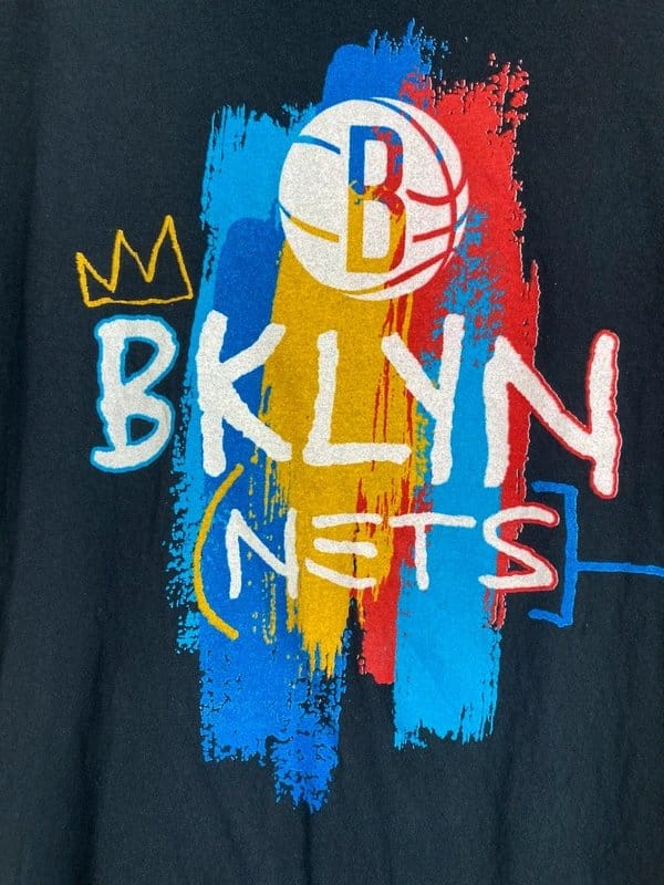 Fruit of the Loom Brooklyn Nets 2021 Big Three Graphic T Shirt Kevin Durant Kyrie Irving Harden Size L - 1