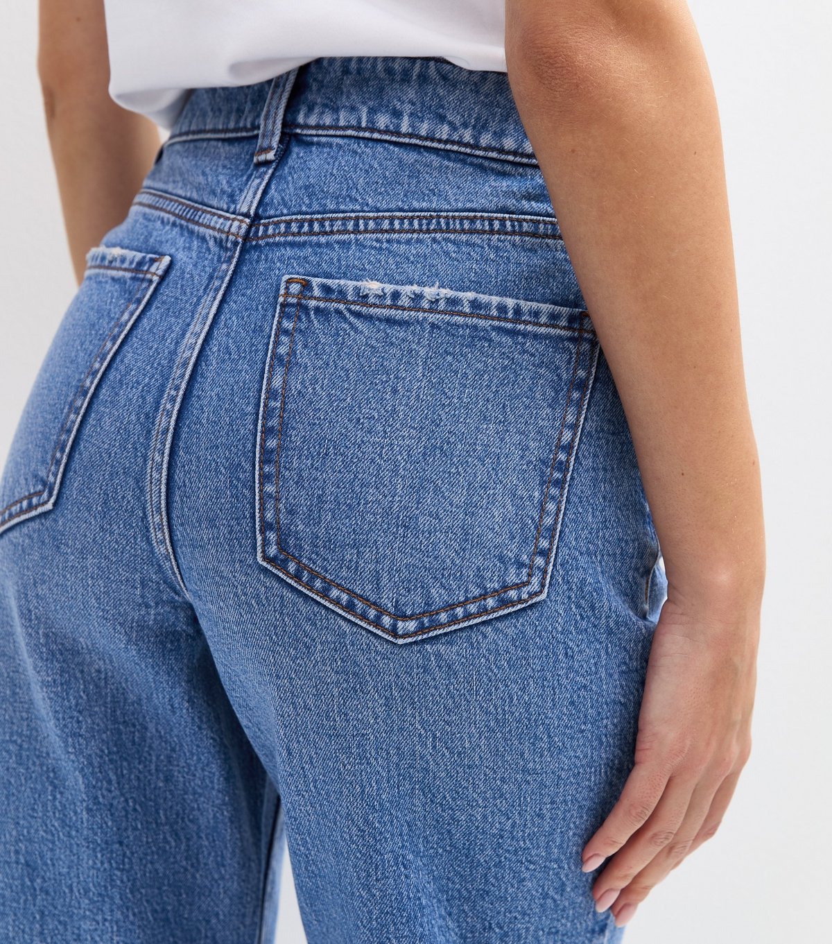 New Look Women's Blue Folded Cuff Mom Jeans New Look - 3