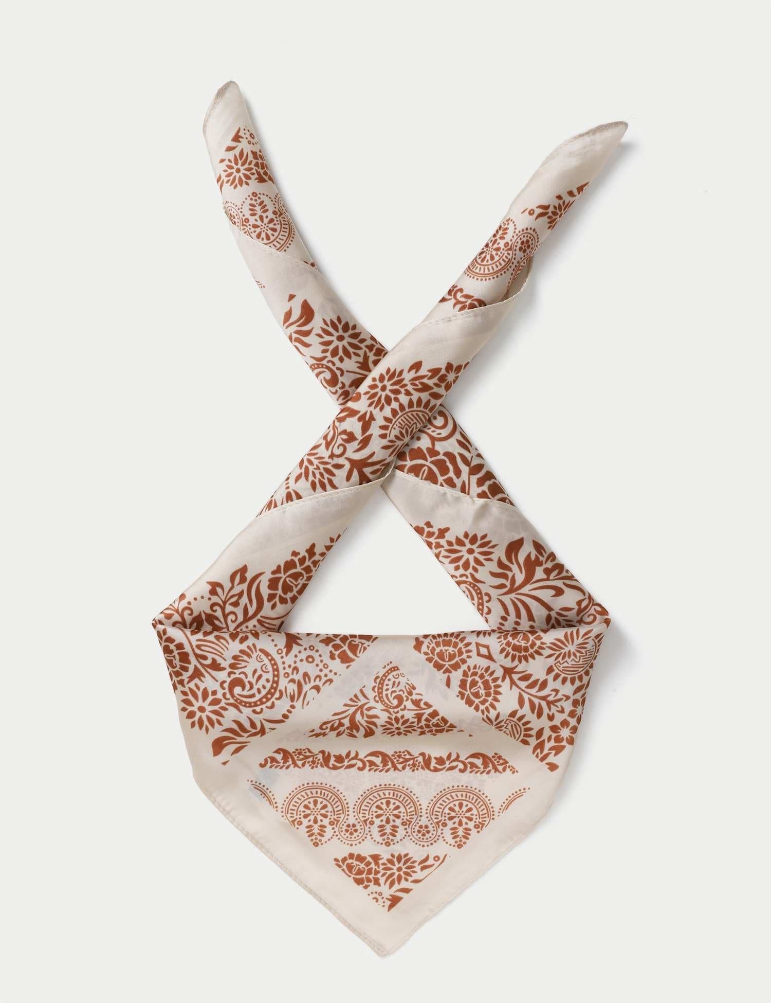 Marks & Spencer M&S Intricate Square Scarf Cream