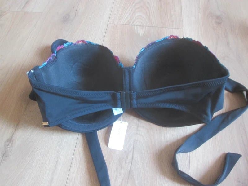 Boux Avenue Boux Avenue size 32F black mix underwired padded Halter sling Bikini top brand new with tags