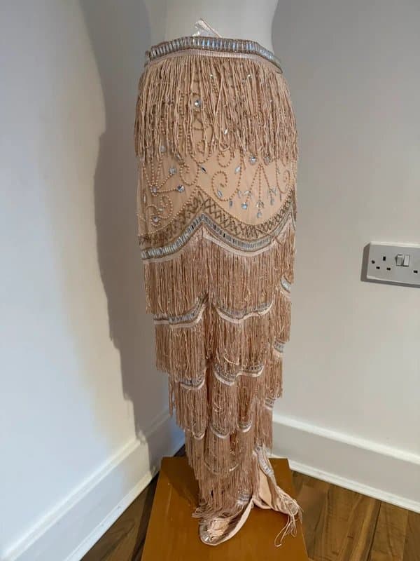 ASOS ASOS Luxe Embellished Side Split Maxi Skirt Size 10 Blush Pink