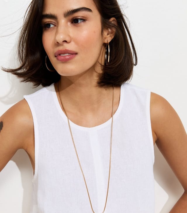 New Look Women's White Linen Blend Sleeveless Top New Look - 2