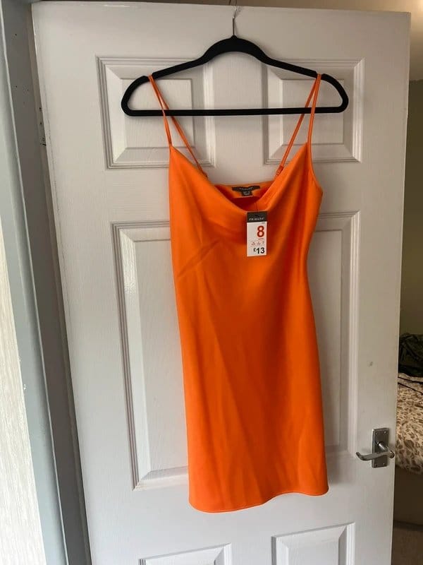 Primark Orange Cowl Neck Dress Size 8