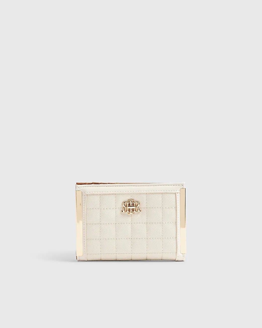 River Island River Island Womens Cream Rir Quilted Foldout Purse