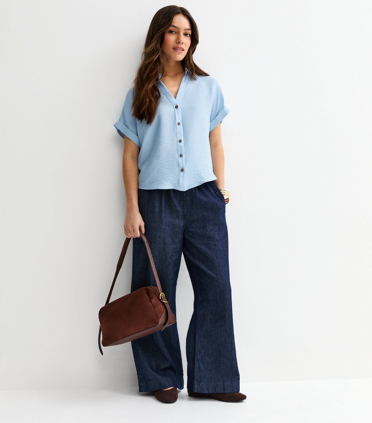 New Look Women's Petite Blue Short Sleeve Shirt New Look - 2